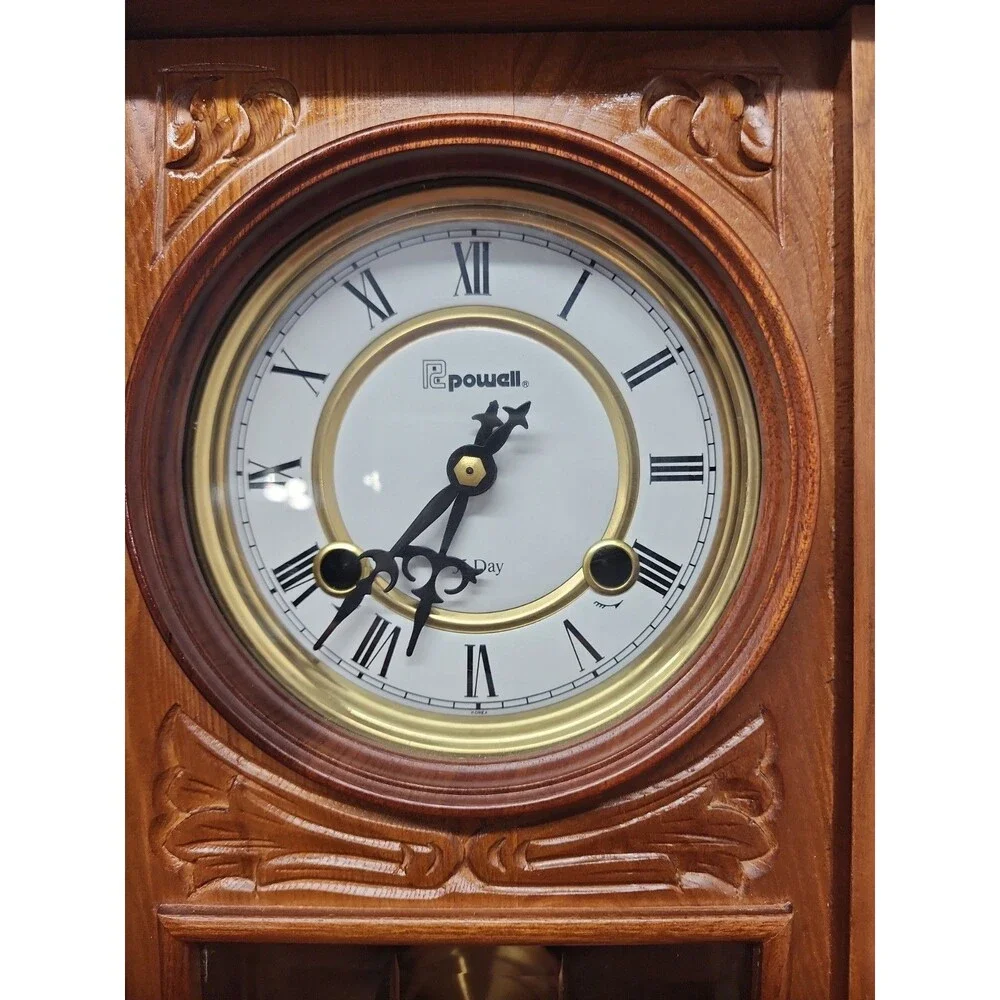 Vintage Powell 35 Day Key Wind Parlor Clock Tested Working 1980s In Original Box